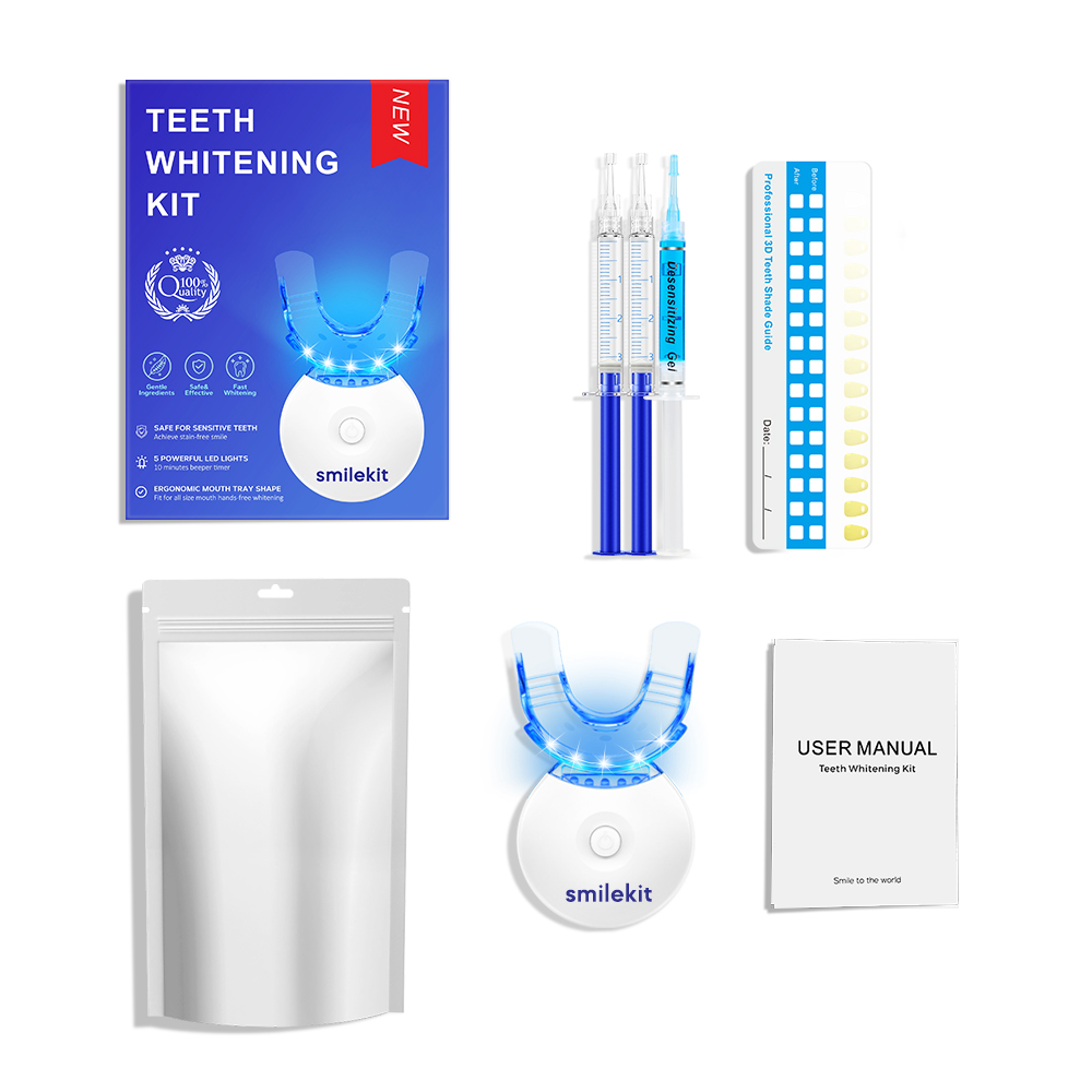 Teeth Whitening Gels - Zahnaufhellungs-Set – 5 x LED-Licht-Zahnaufheller mit
