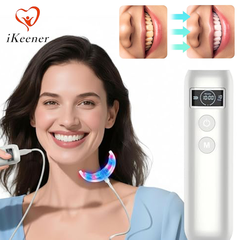 Teeth Whitening Gum - Zahnaufhellungs-Beschleuniger mit 16 LED Rot-Blau-Verstärkerlicht-Schalen und