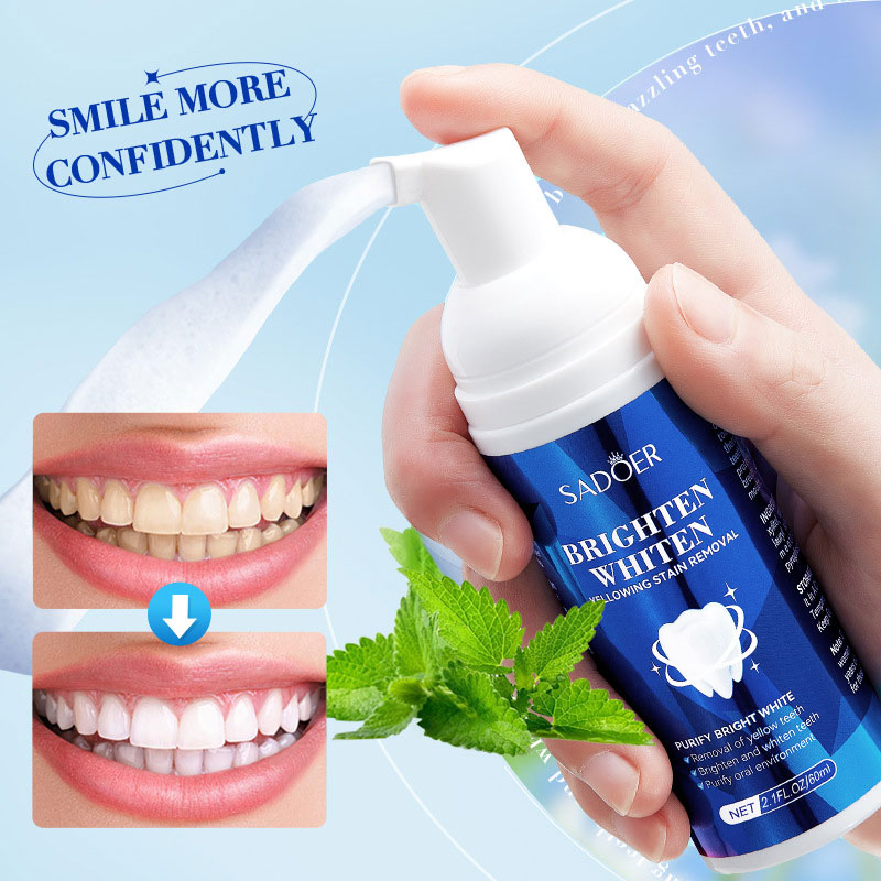 Teeth Whitening Xylitol Gum - SADOER Bright White Zahnreinigungsmousse, reinigende Zahnstein-,