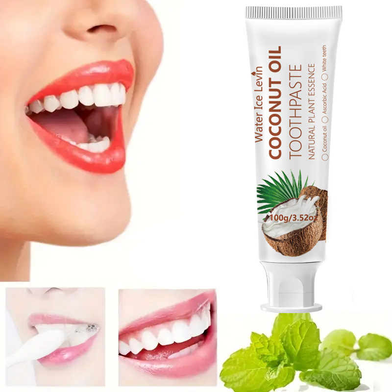 Teeth Whitening Gum - Kokosnussöl-Zahnpasta 100g Natürliche Pflanzenessenz Zähne Aufhellen