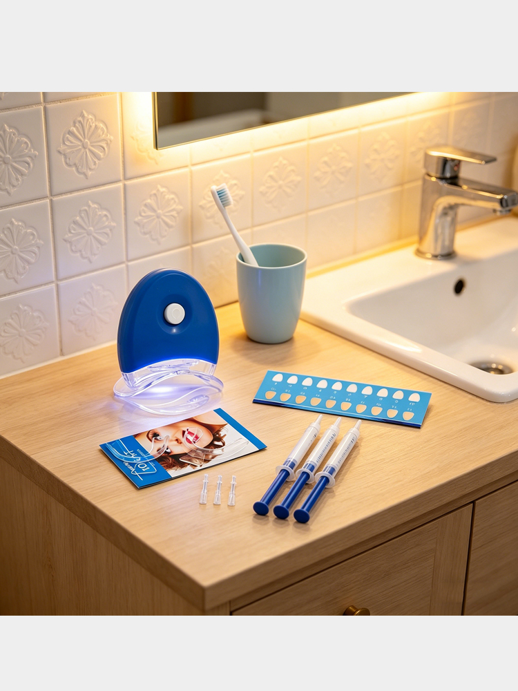 Teeth Whitening Gel Syringes - Glorysmile Zahnpflegeset - LED-Licht, 3ml Gel-Spritzen,