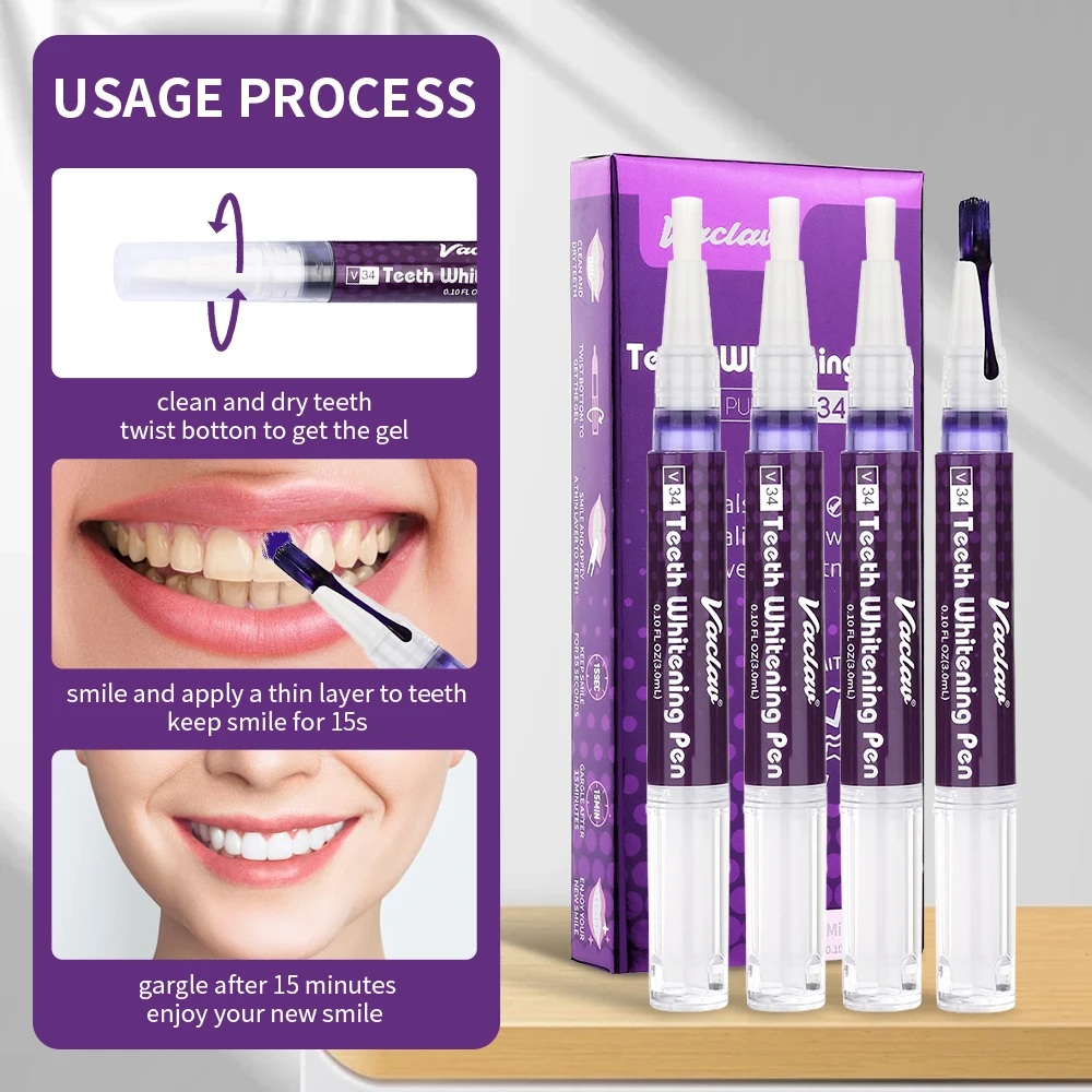 Vaclav V34 Lila Zahnaufhellung – Teeth Whitening Pen Bewertung und Preis